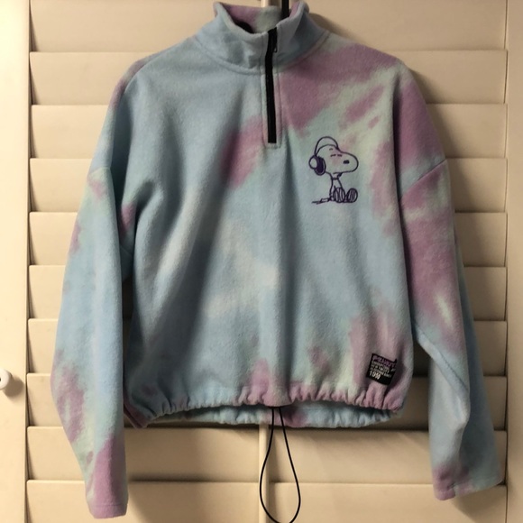 Tie Dye Cropped Snoopy Sweater - Picture 1 of 4